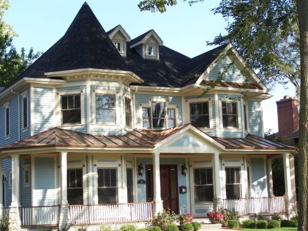 Beautiful copper roofing system installed by Tilden Roofing.